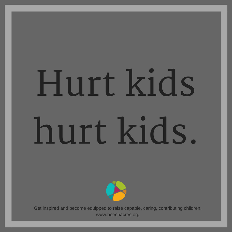 Hurt kids hurt kids.