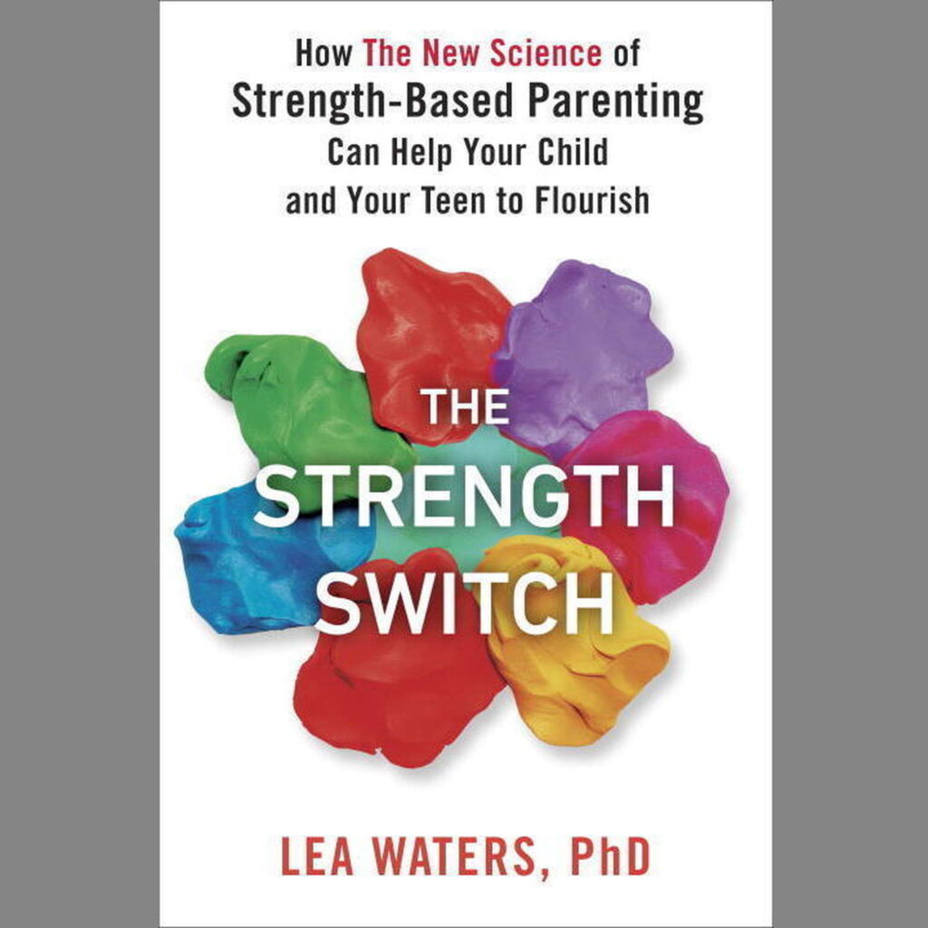 White "The Strength Switch" book cover with various colors of playdough in the background