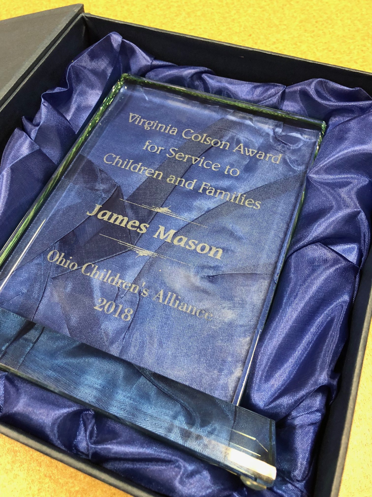 Jim Mason Receives 2018 Virginia Colson Award for Service to Families and Children