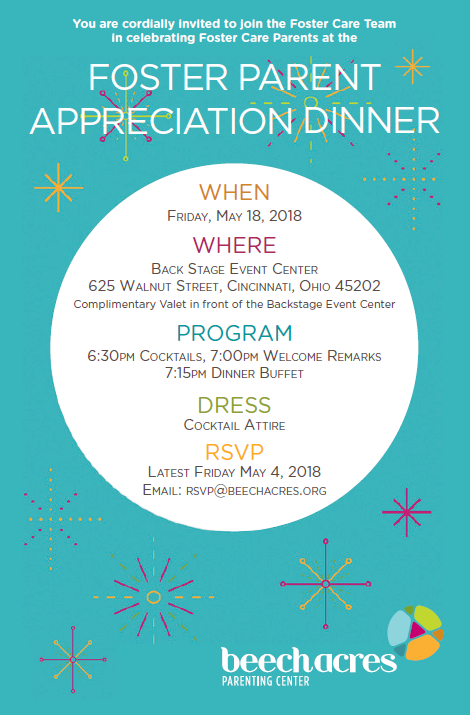 Foster Care Appreciation Dinner May 18, 2018