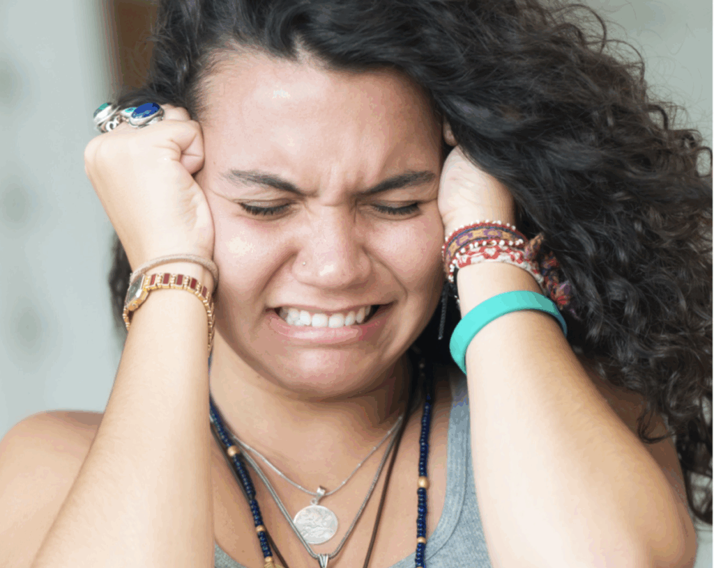 woman upset and anxious