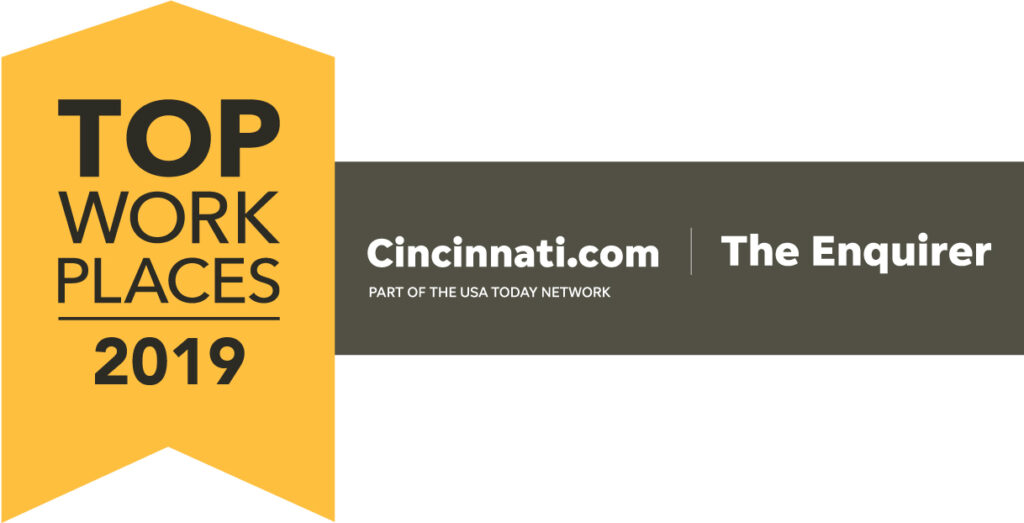Graphic of the cincinnati.com and The Enquirer top work places 2019 award
