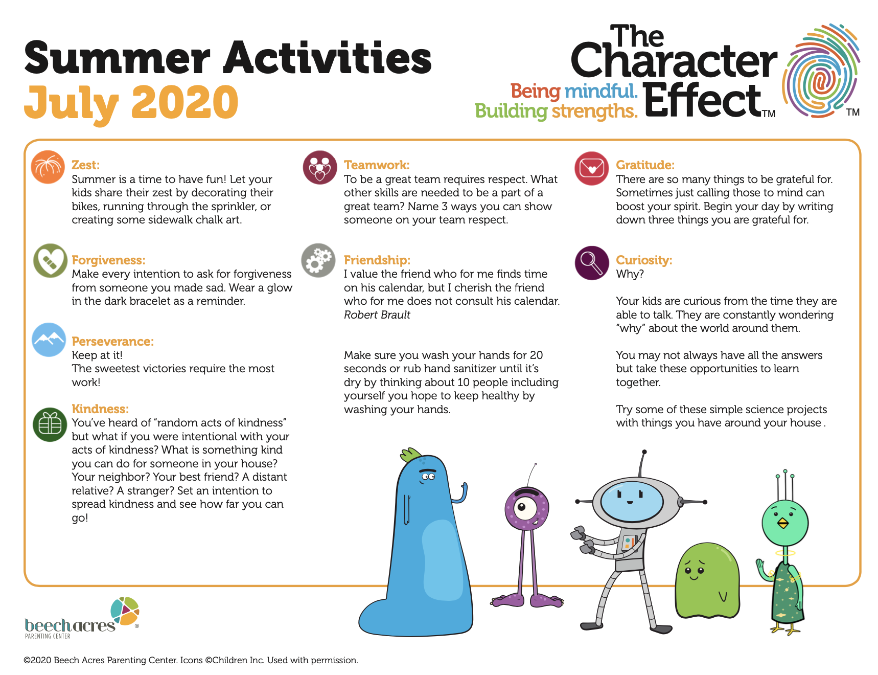 Summer Activities for July From The Character Effect™