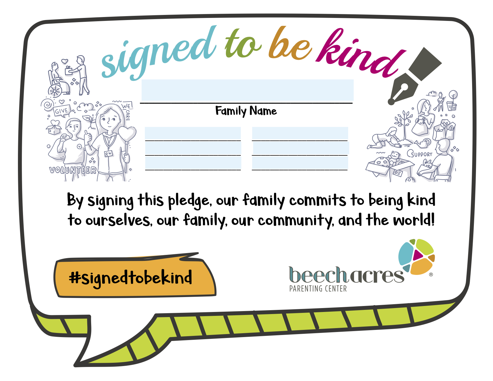 Signed to be Kind Certificate