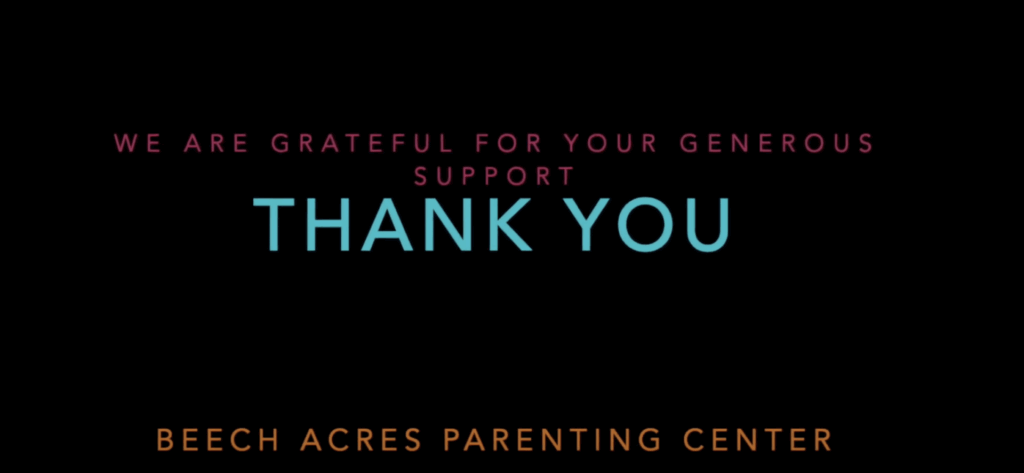 Black Thank You graphic from Beech Acres Parenting Center